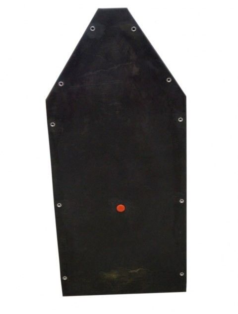 Černý pontonový katamarán na začátek/konec