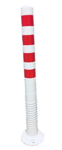 Słupek elastyczny 1000 mm - biały taśma czerwona