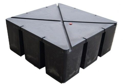Pływak pomostowy 420l (czarny) 100 cm x 100 cm x 42 cm