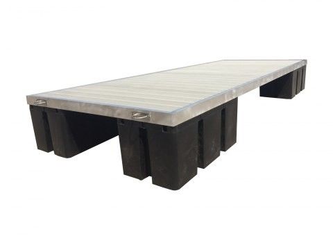 Pływak pomostowy 200l (czarny) 100 cm x 50 cm x 42 cm