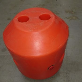 Káblový plavák / Rúrkový plavák "dvojité M", 2 x 54 mm, oranžový, 27 litrov, PE