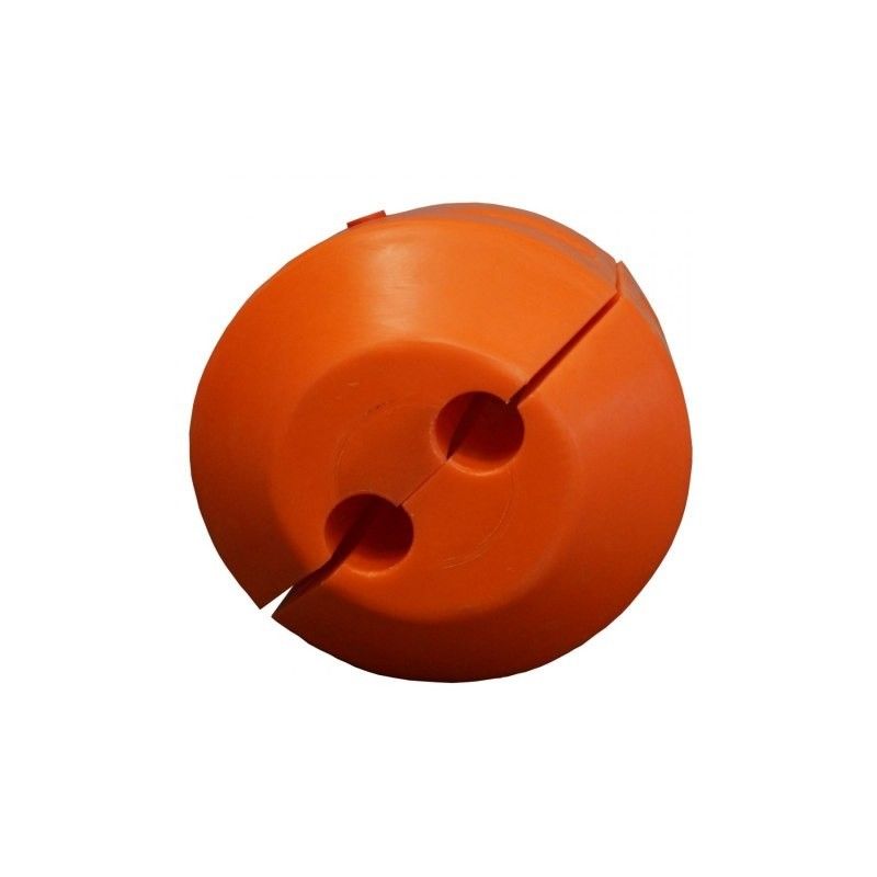 Káblový plavák / Rúrkový plavák "dvojité M", 2 x 54 mm, oranžový, 27 litrov, PE